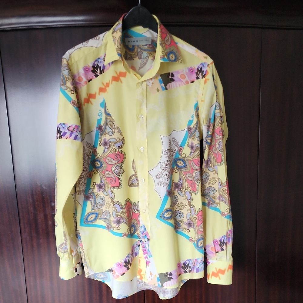 Etro Yellow and Multicolor Patterned Shirt